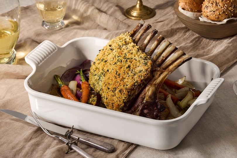 Herb Crusted Rack of Lamb with Horseradish Crème Fraiche